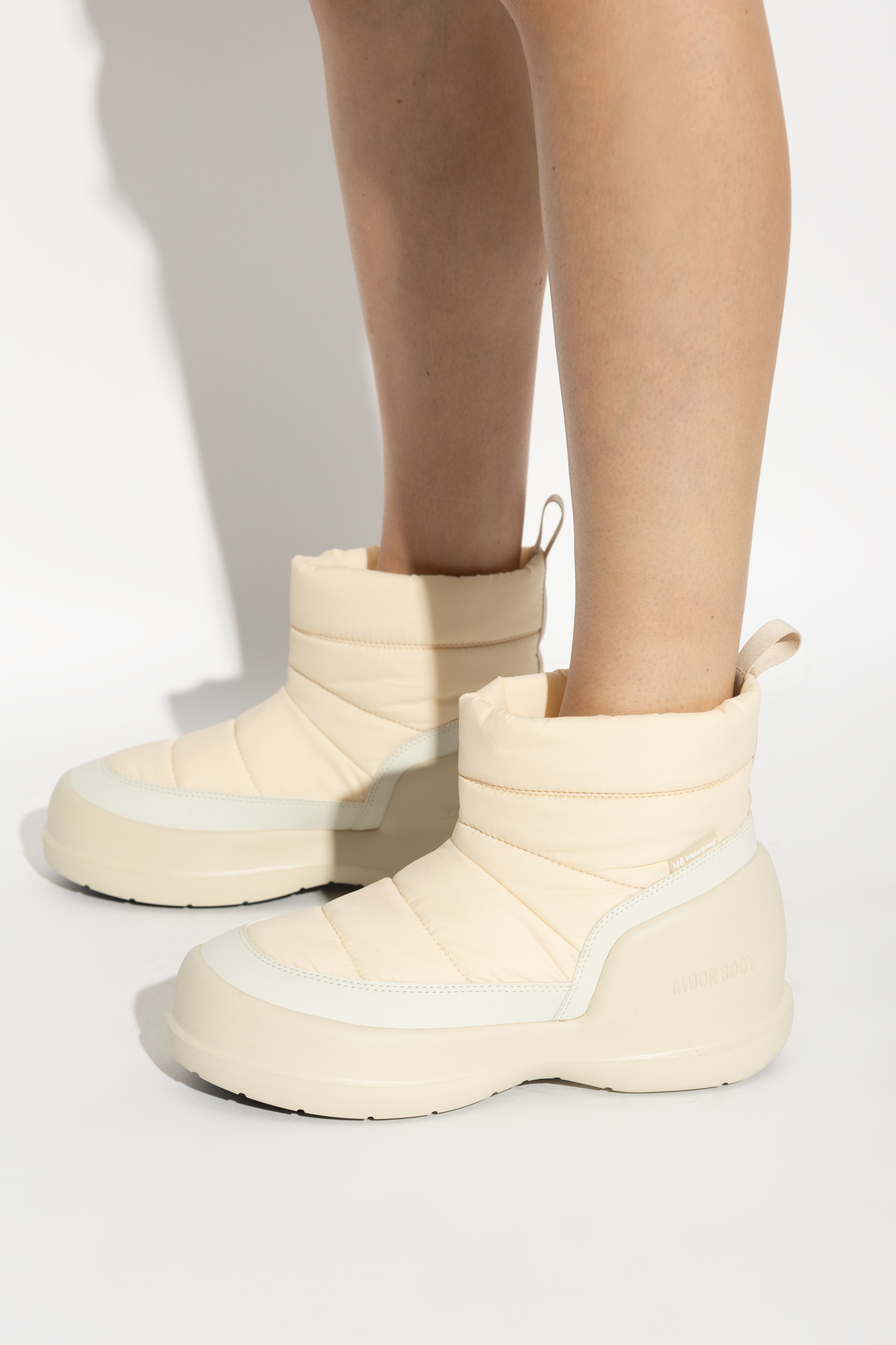 【MOON BOOT】ホワイト フェイクファー スノーブーツ24.5㎝ Icon faux fur-trimmed snow boots in white - Moon Boot